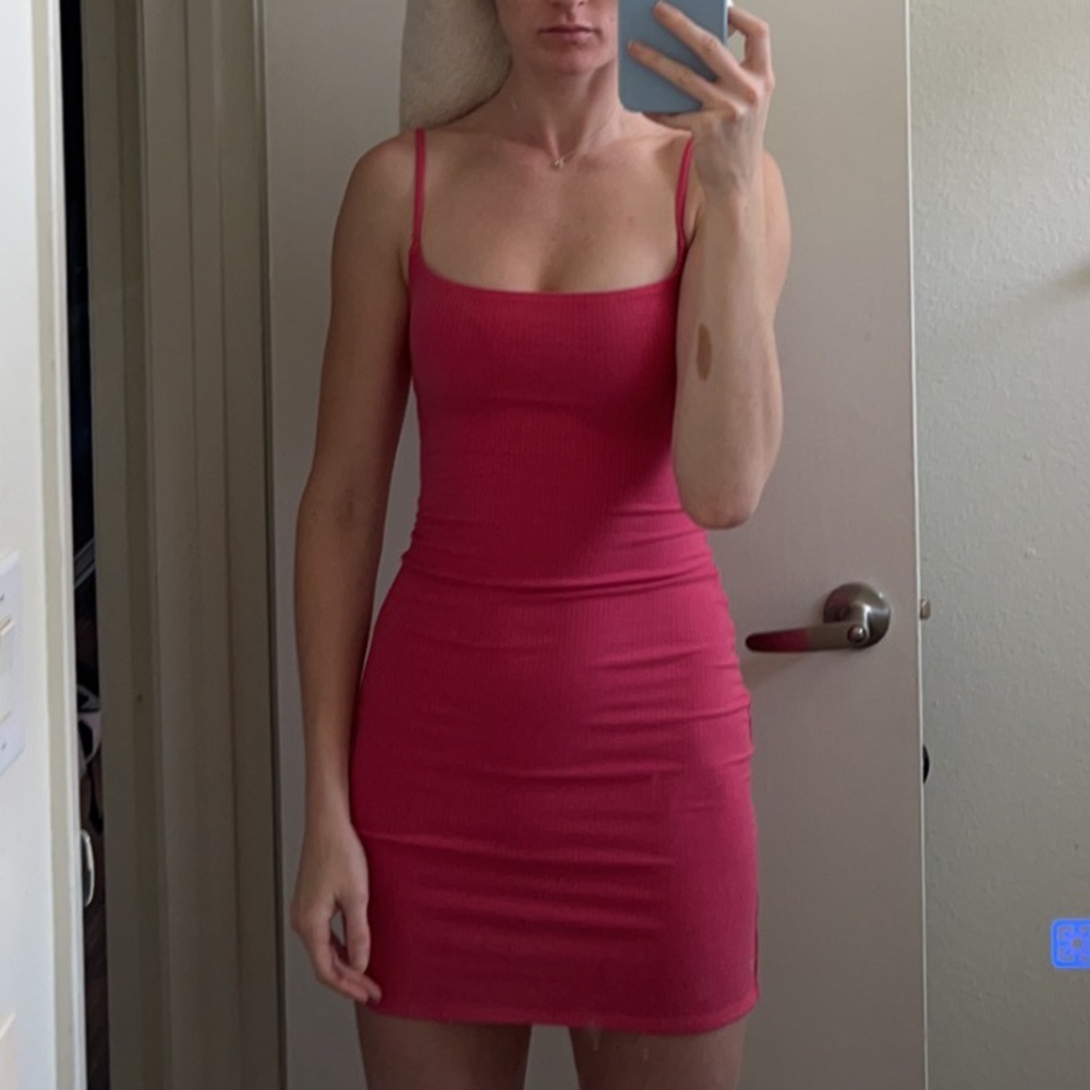 Pink Reformation minidress! Ribbed cotton size xs